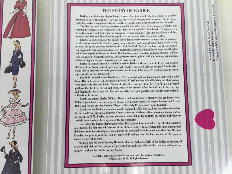 (6) Sealed Nostalgic Barbie Paper Dolls By Peck-Gandre Vintage 1989 New Old Stock And (1) The Ultimate Barbie International Sticker Book DK Vintage 2000 New Old Stock [Photo 9]