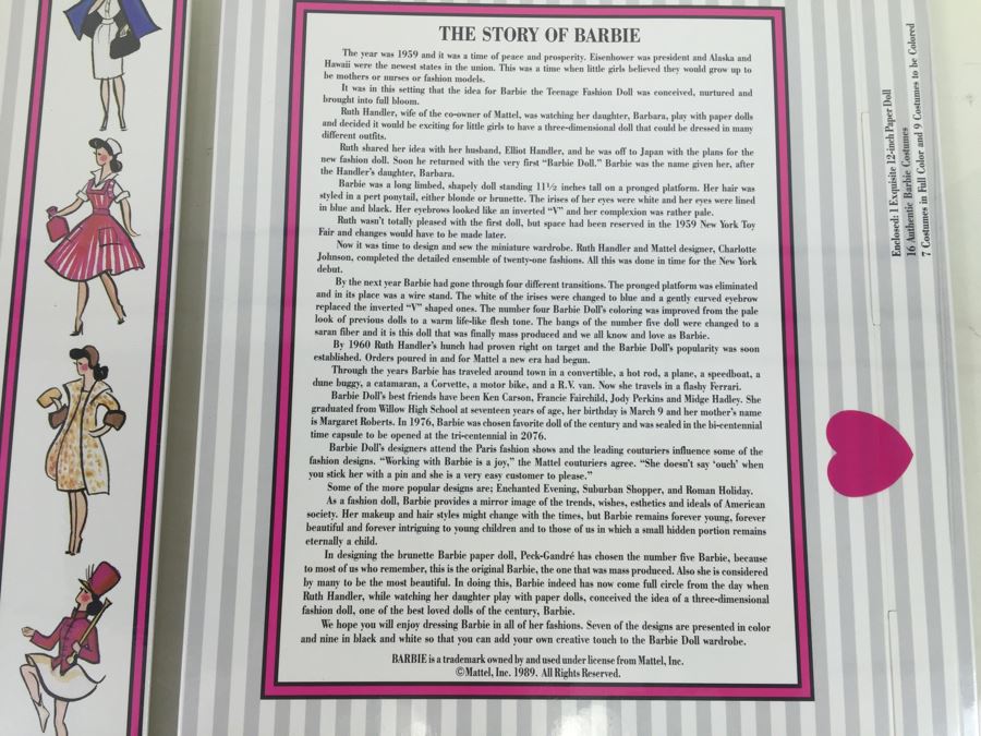 (6) Sealed Nostalgic Barbie Paper Dolls By Peck-Gandre Vintage 1989 New Old Stock And (1) The Ultimate Barbie International Sticker Book DK Vintage 2000 New Old Stock [Photo 17]