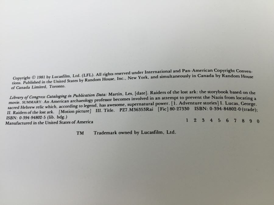 Raiders Of The Lost Ark The Hardcover Storybook Based On The Movie Random House Vintage 1981 First Edition [Photo 6]