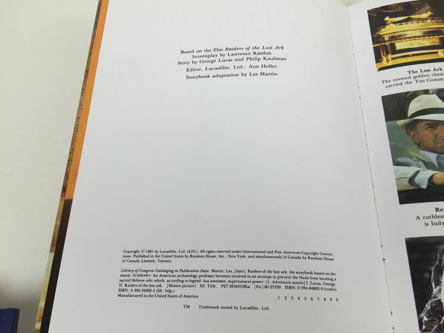 Raiders Of The Lost Ark The Hardcover Storybook Based On The Movie Random House Vintage 1981 First Edition [Photo 5]