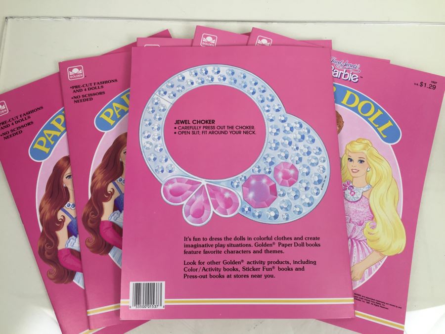(6) Jewel Secrets Barbie Paper Dolls Golden Book Mattel 1537 New Vintage 1987 [Photo 3]