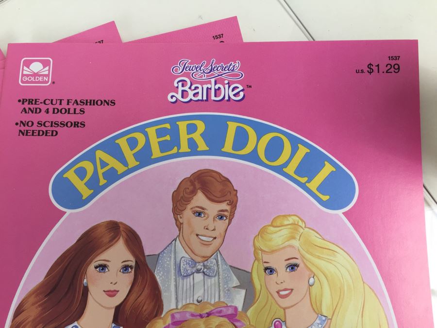 (6) Jewel Secrets Barbie Paper Dolls Golden Book Mattel 1537 New Vintage 1987 [Photo 5]