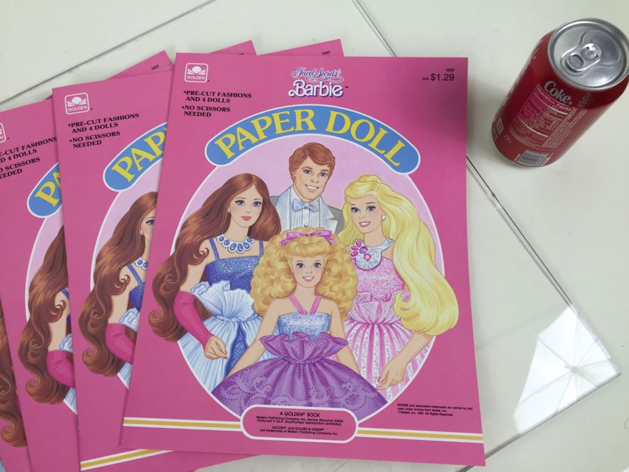 (6) Jewel Secrets Barbie Paper Dolls Golden Book Mattel 1537 New Vintage 1987 [Photo 4]