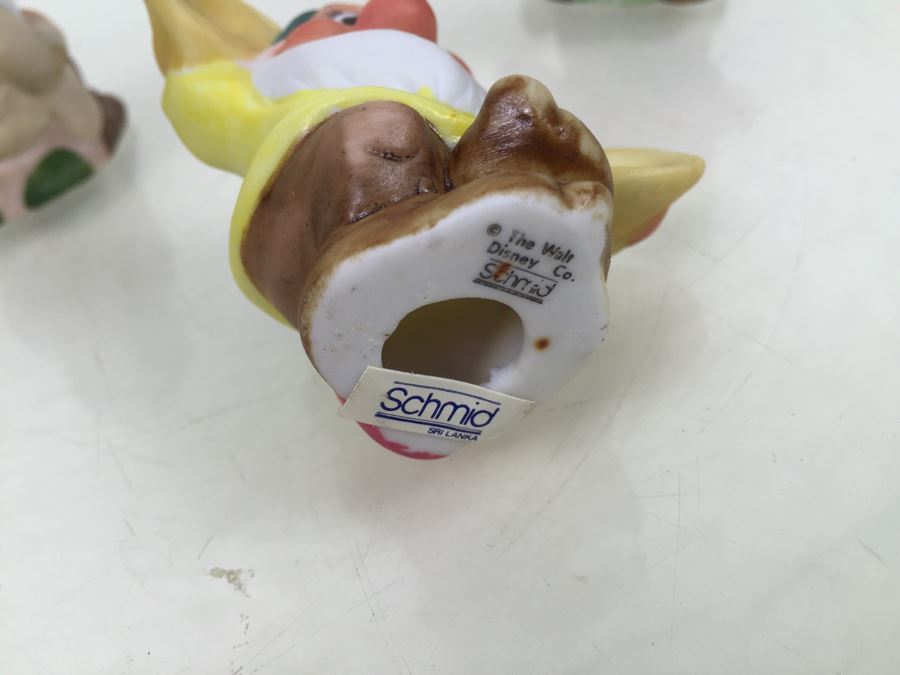 (4) The Walt Disney Co Vintage Disney's Snow White And The Seven Dwarfs 'Dwarf' Figurines Hand Painted By Schmid [Photo 11]