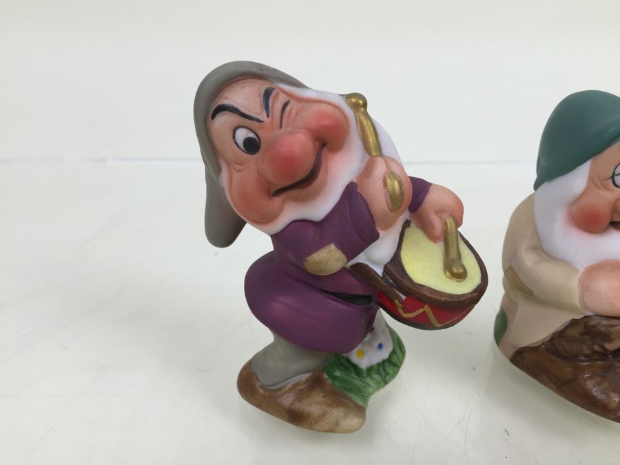 (4) The Walt Disney Co Vintage Disney's Snow White And The Seven Dwarfs 'Dwarf' Figurines Hand Painted By Schmid [Photo 5]