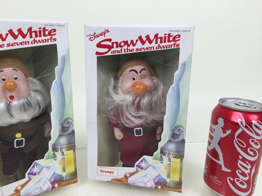 Walt Disney's Snow White And The Seven Dwarfs 'Sneezy' And 'Grumpy' 6 1/2' Doll Figurines Action Figures Bikin New In Box [Photo 7]