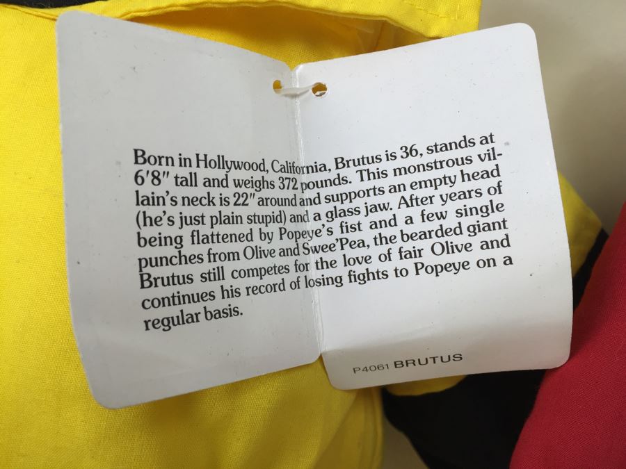 Large Lot Of Popeye Plush Toys With Tags Swee'Pea, Eugene The Jeep, Wimpy, Sea Hag, Olive Oyl, Brutus With Tags [Photo 22]