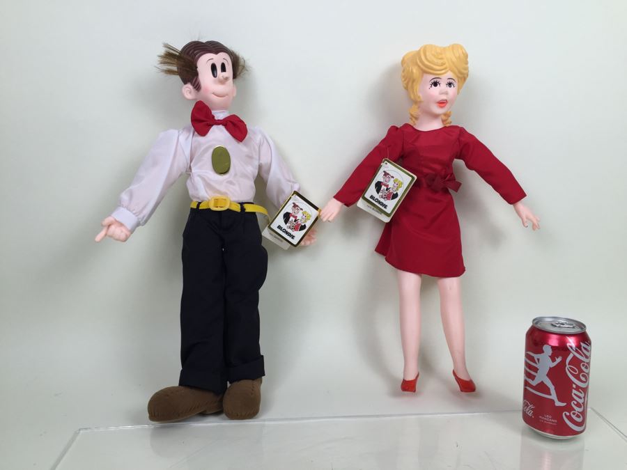 Pair Of Blondie Plush Toys Dagwood And Blondie With Tags [Photo 1]