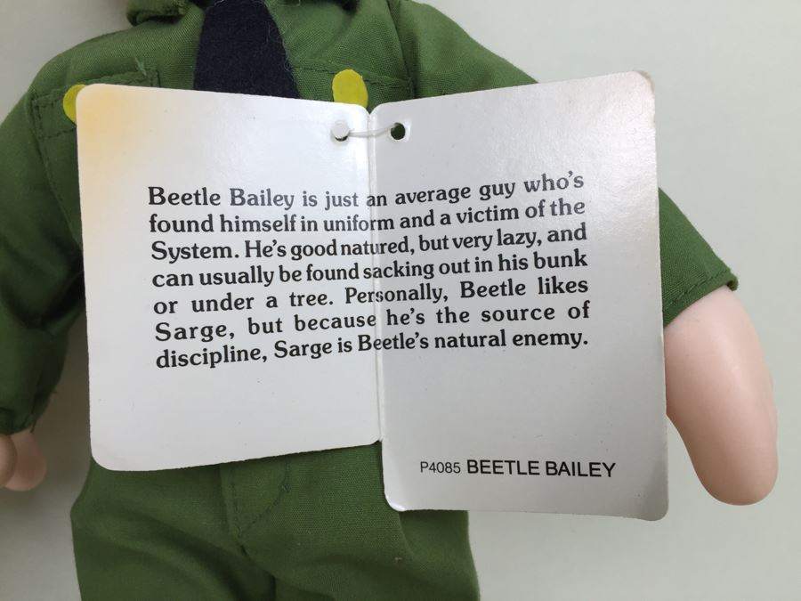 Pair Of Beetle Bailey Plush Toys Beetle Bailey And Sarge With Tags [Photo 8]