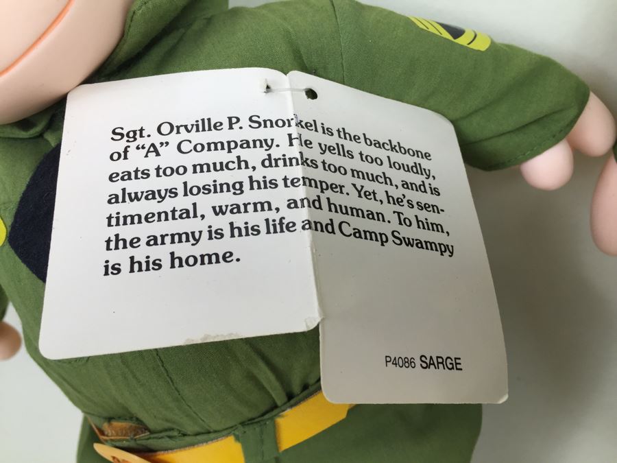 Pair Of Beetle Bailey Plush Toys Beetle Bailey And Sarge With Tags [Photo 10]