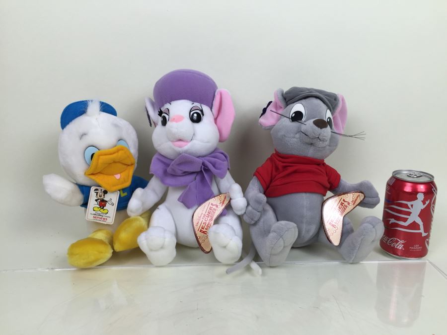 Walt Disney Plush Toys 'Nephews' And Pair Of 'The Rescuers Down Under' New With Tags [Photo 1]