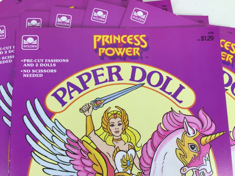 (10) Princess Of Power Paper Dolls Golden Book Mattel Vintage 1985 New Old Stock  [Photo 2]