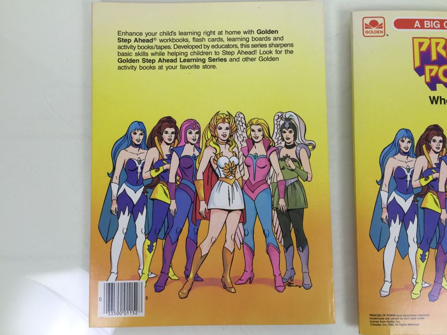 Pair Of Princess Of Power Who's Who Big Coloring Books Golden Book Mattel Vintage 1985 New Old Stock  [Photo 3]