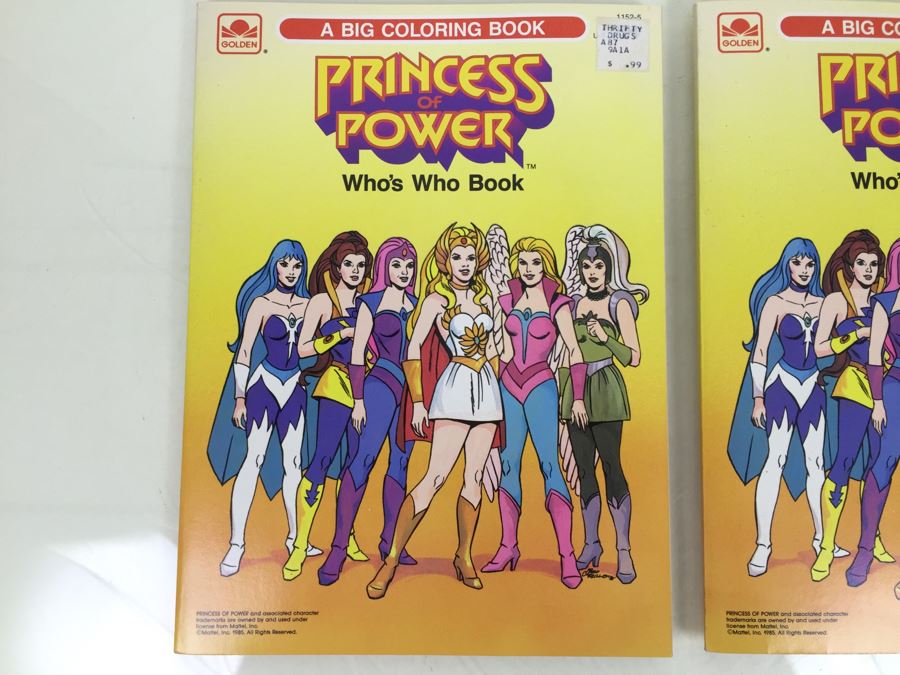 Pair Of Princess Of Power Who's Who Big Coloring Books Golden Book Mattel Vintage 1985 New Old Stock  [Photo 4]