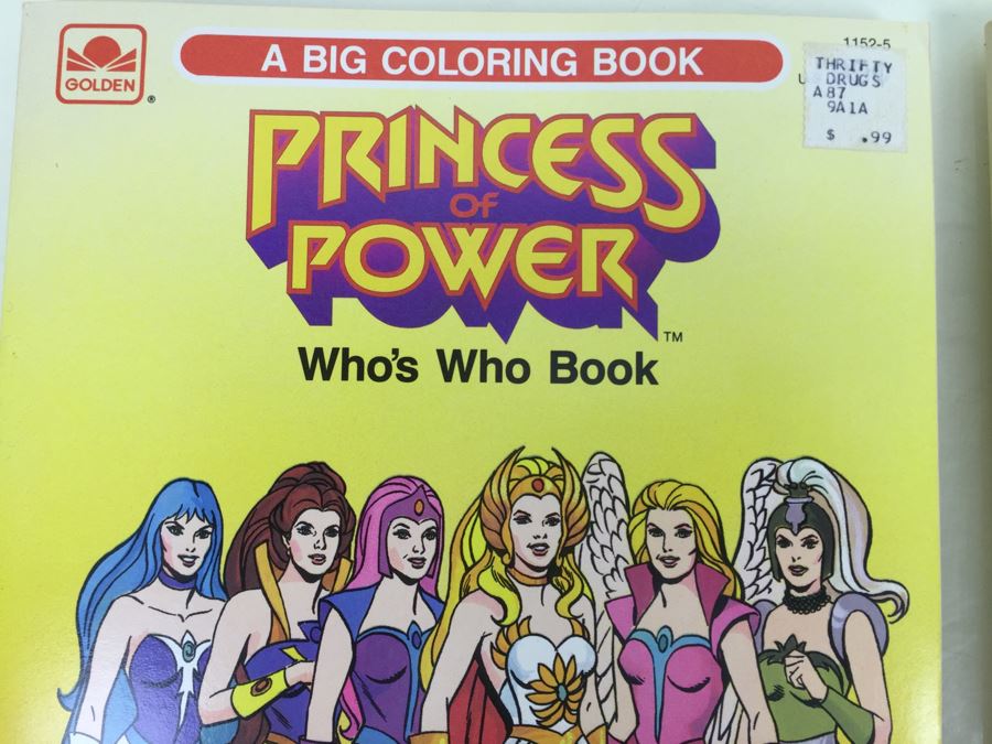 Pair Of Princess Of Power Who's Who Big Coloring Books Golden Book Mattel Vintage 1985 New Old Stock  [Photo 5]