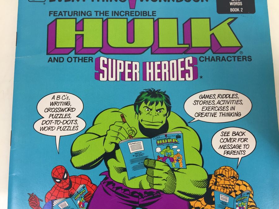 Golden Everything Workbook Featuring The Incredible HULK And Other Marvel Super Heroes Characters Second Printing Vintage 1981 ISBN 0-307-06455-7 [Photo 4]