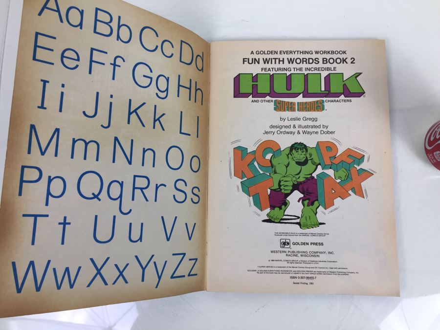 Golden Everything Workbook Featuring The Incredible HULK And Other Marvel Super Heroes Characters Second Printing Vintage 1981 ISBN 0-307-06455-7 [Photo 8]