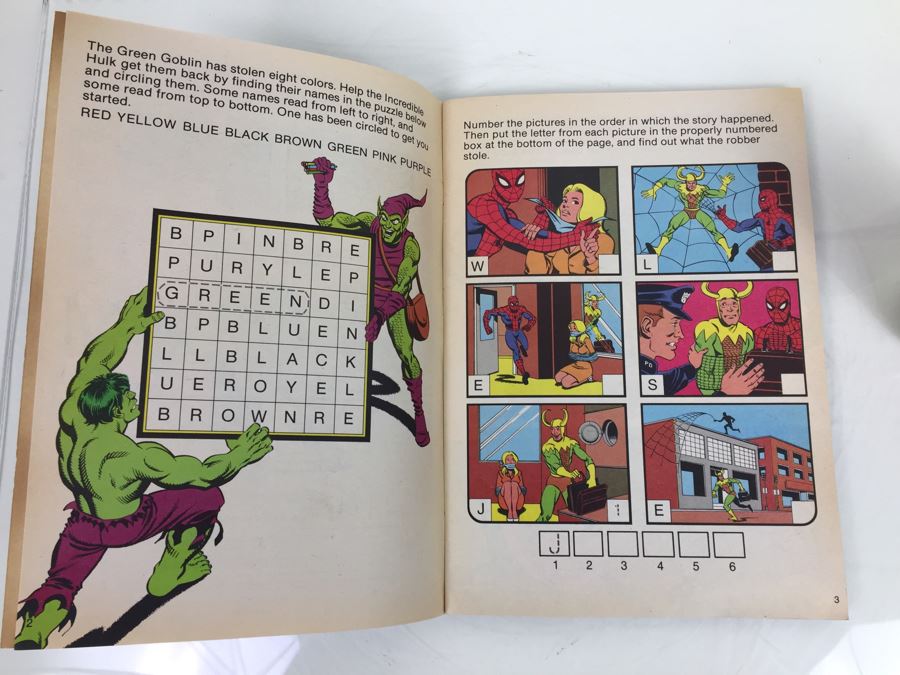 Golden Everything Workbook Featuring The Incredible HULK And Other Marvel Super Heroes Characters Second Printing Vintage 1981 ISBN 0-307-06455-7 [Photo 3]