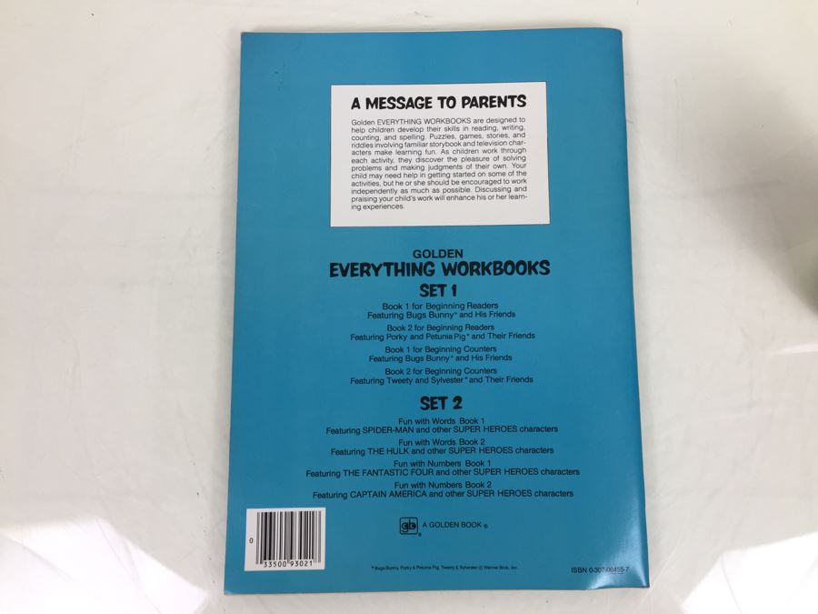 Golden Everything Workbook Featuring The Incredible HULK And Other Marvel Super Heroes Characters Second Printing Vintage 1981 ISBN 0-307-06455-7 [Photo 13]