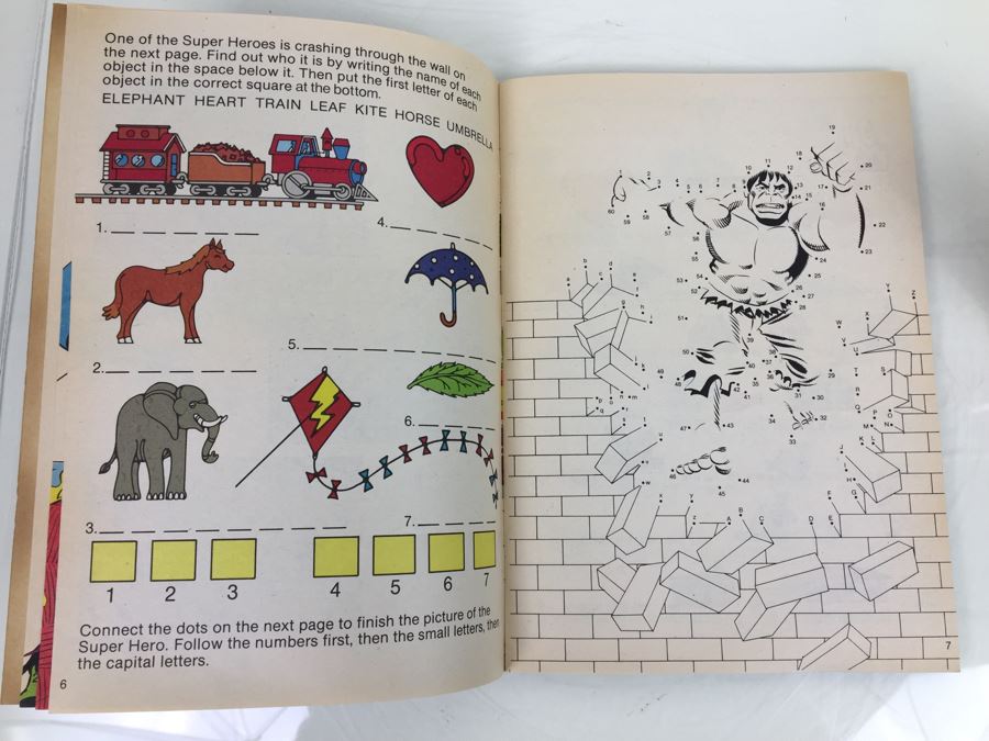 Golden Everything Workbook Featuring The Incredible HULK And Other Marvel Super Heroes Characters Second Printing Vintage 1981 ISBN 0-307-06455-7 [Photo 12]