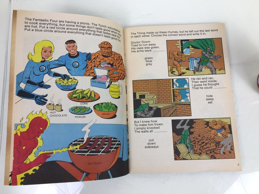 Golden Everything Workbook Featuring The Incredible HULK And Other Marvel Super Heroes Characters Second Printing Vintage 1981 ISBN 0-307-06455-7 [Photo 11]