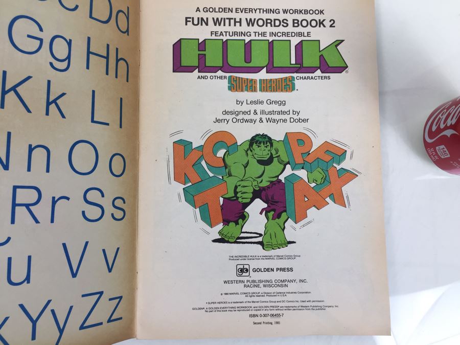 Golden Everything Workbook Featuring The Incredible HULK And Other Marvel Super Heroes Characters Second Printing Vintage 1981 ISBN 0-307-06455-7 [Photo 9]