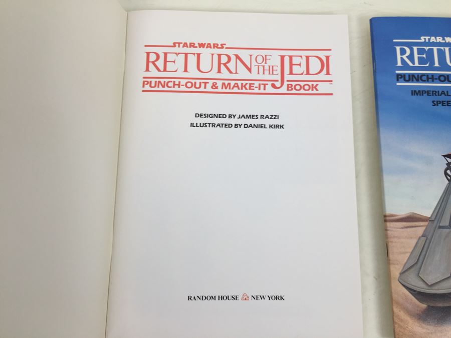 Pair Of STAR WARS Return Of The Jedi Punch-Out & Make-It Books Random House Vintage 1983 New Old Stock ISBN 0-394-86095-0 [Photo 2]