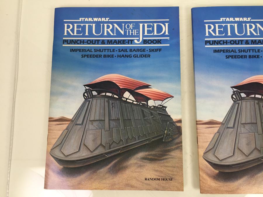 Pair Of STAR WARS Return Of The Jedi Punch-Out & Make-It Books Random House Vintage 1983 New Old Stock ISBN 0-394-86095-0 [Photo 5]
