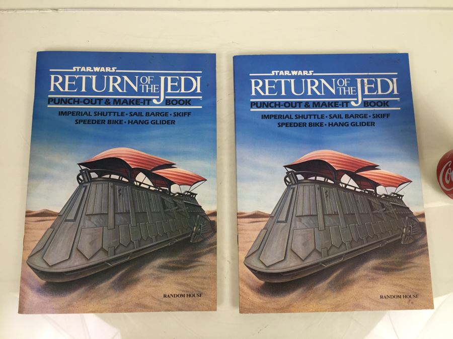 Pair Of STAR WARS Return Of The Jedi Punch-Out & Make-It Books Random House Vintage 1983 New Old Stock ISBN 0-394-86095-0 [Photo 1]