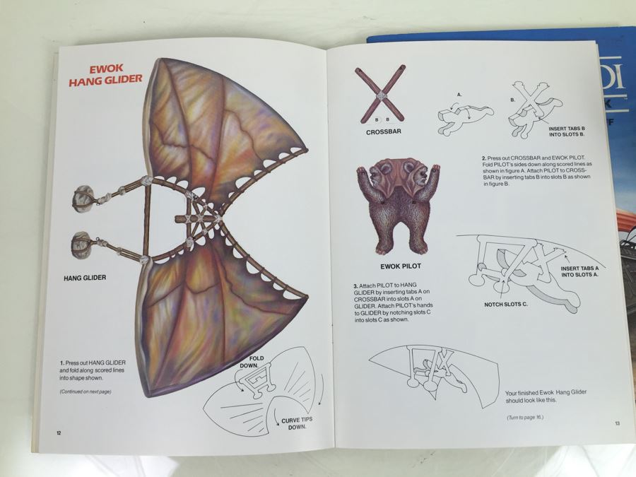 Pair Of STAR WARS Return Of The Jedi Punch-Out & Make-It Books Random House Vintage 1983 New Old Stock ISBN 0-394-86095-0 [Photo 3]