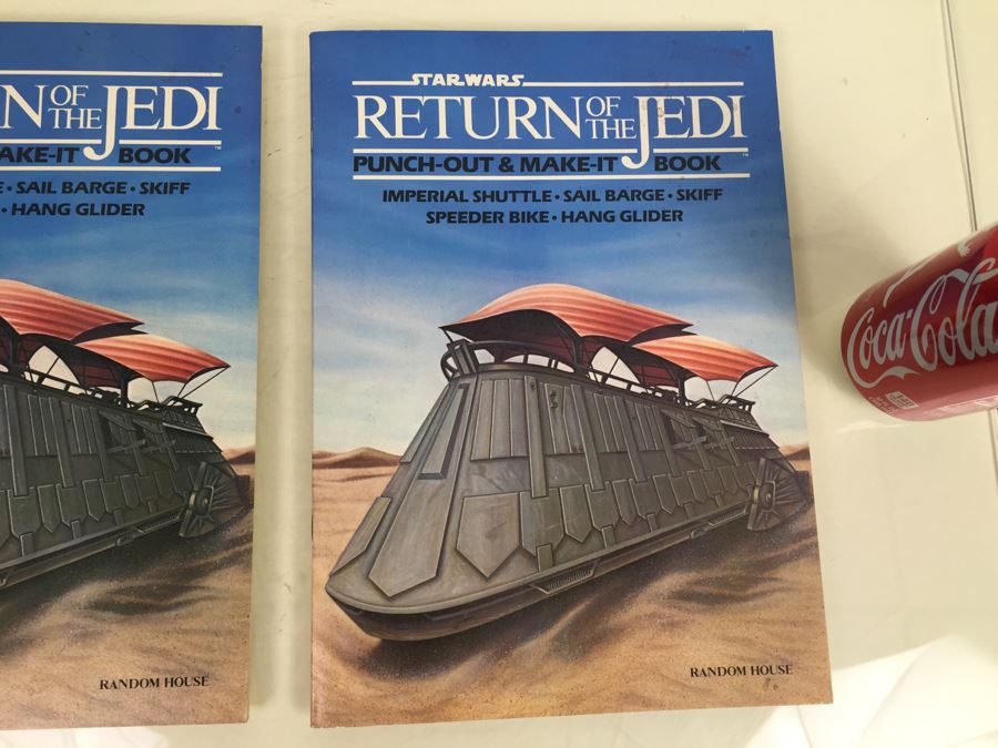 Pair Of STAR WARS Return Of The Jedi Punch-Out & Make-It Books Random House Vintage 1983 New Old Stock ISBN 0-394-86095-0 [Photo 4]