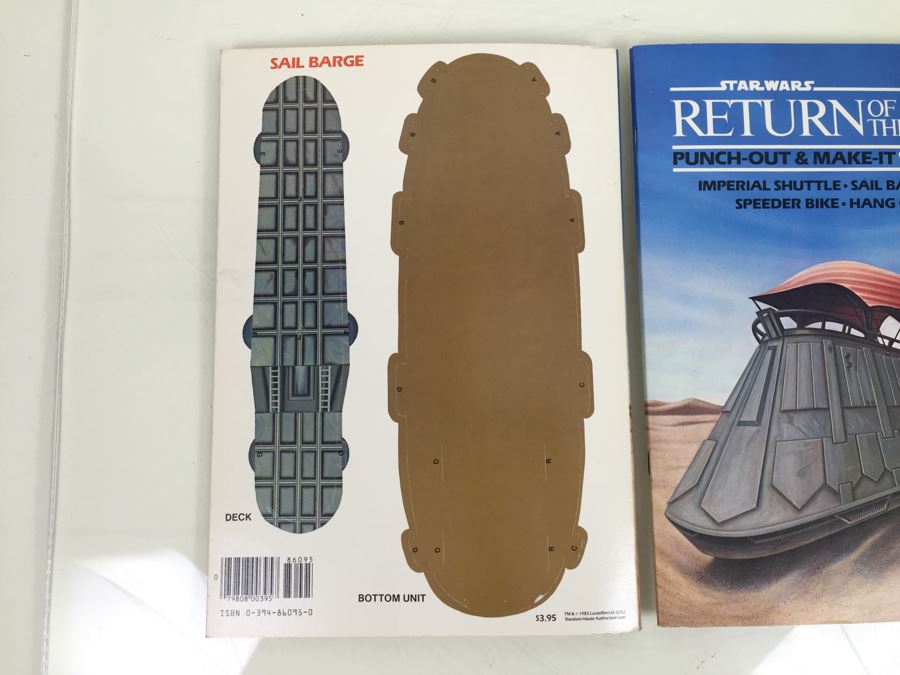 Pair Of STAR WARS Return Of The Jedi Punch-Out & Make-It Books Random House Vintage 1983 New Old Stock ISBN 0-394-86095-0 [Photo 11]