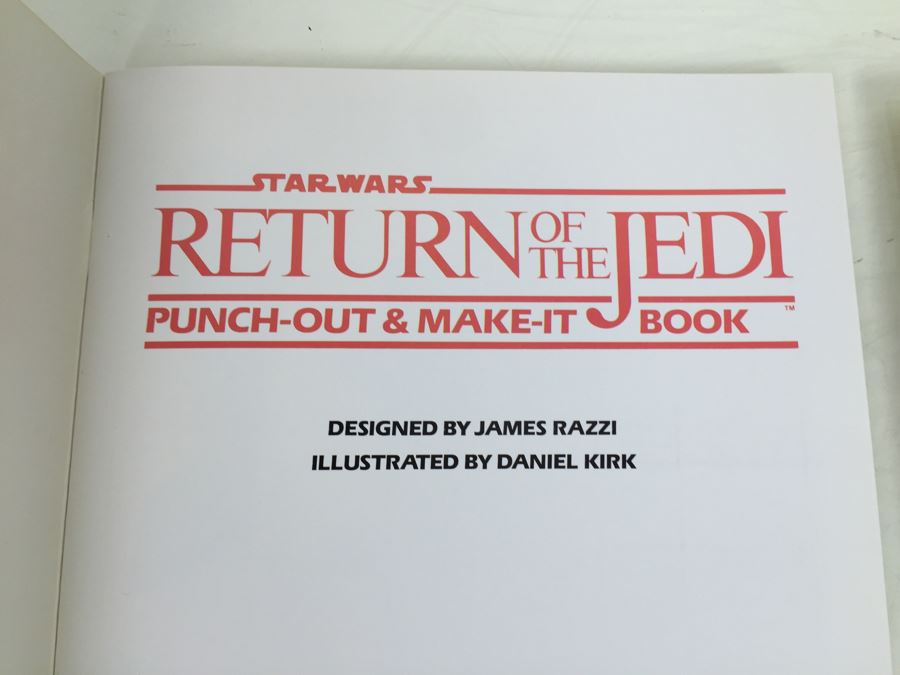 Pair Of STAR WARS Return Of The Jedi Punch-Out & Make-It Books Random House Vintage 1983 New Old Stock ISBN 0-394-86095-0 [Photo 6]