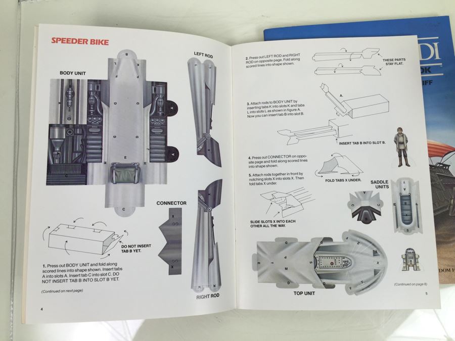 Pair Of STAR WARS Return Of The Jedi Punch-Out & Make-It Books Random House Vintage 1983 New Old Stock ISBN 0-394-86095-0 [Photo 8]