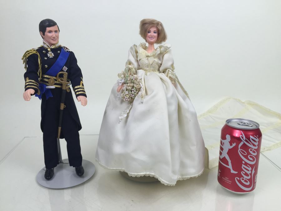 Prince Charles And Lady Diana Dolls With Stands [Photo 1]