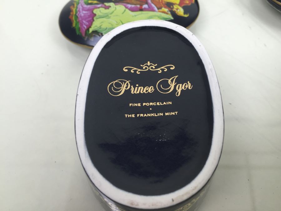 Set Of 12 The Franklin Mint Fine Porcelain Painted Covered Boxes [Photo 35]