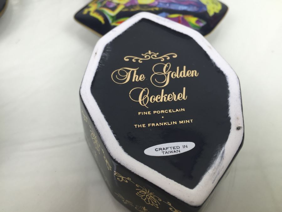 Set Of 12 The Franklin Mint Fine Porcelain Painted Covered Boxes [Photo 38]