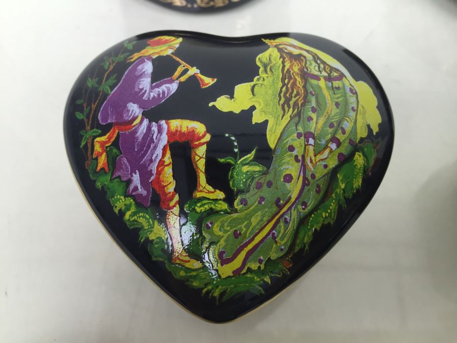 Set Of 12 The Franklin Mint Fine Porcelain Painted Covered Boxes [Photo 9]