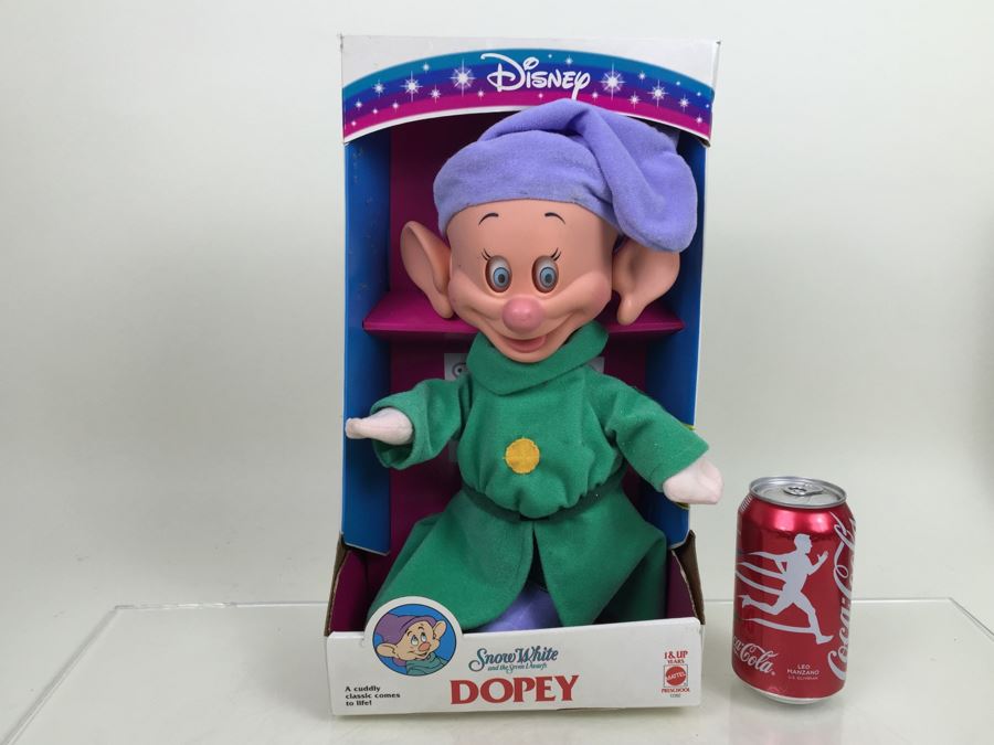 Disneys Snow White And The Seven Dwarfs Dopey Dwarf Doll Plush Toy Preschool Mattel 12302 