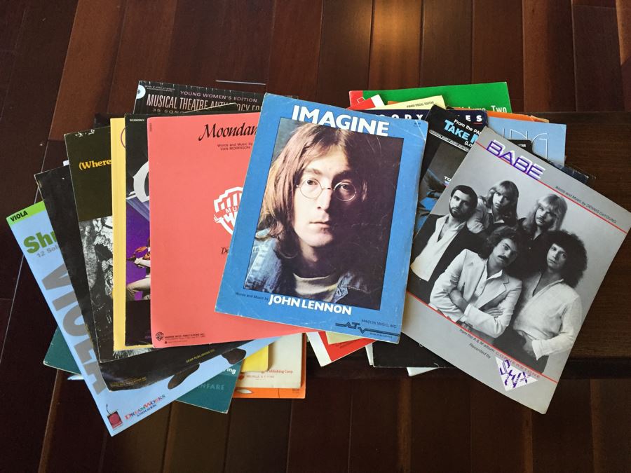 Sheet Music Lot Including John Lennon And Van Morrison