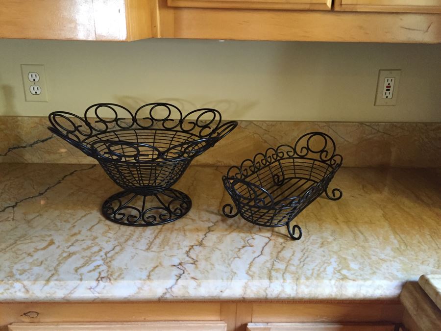 Pair Of Black Wire Baskets [Photo 6]