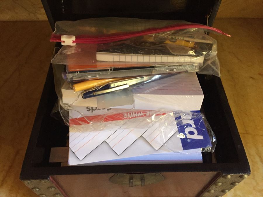 Decorative Treasure Box With Painted Bunnies Filled With Notecards And Notepads [Photo 3]