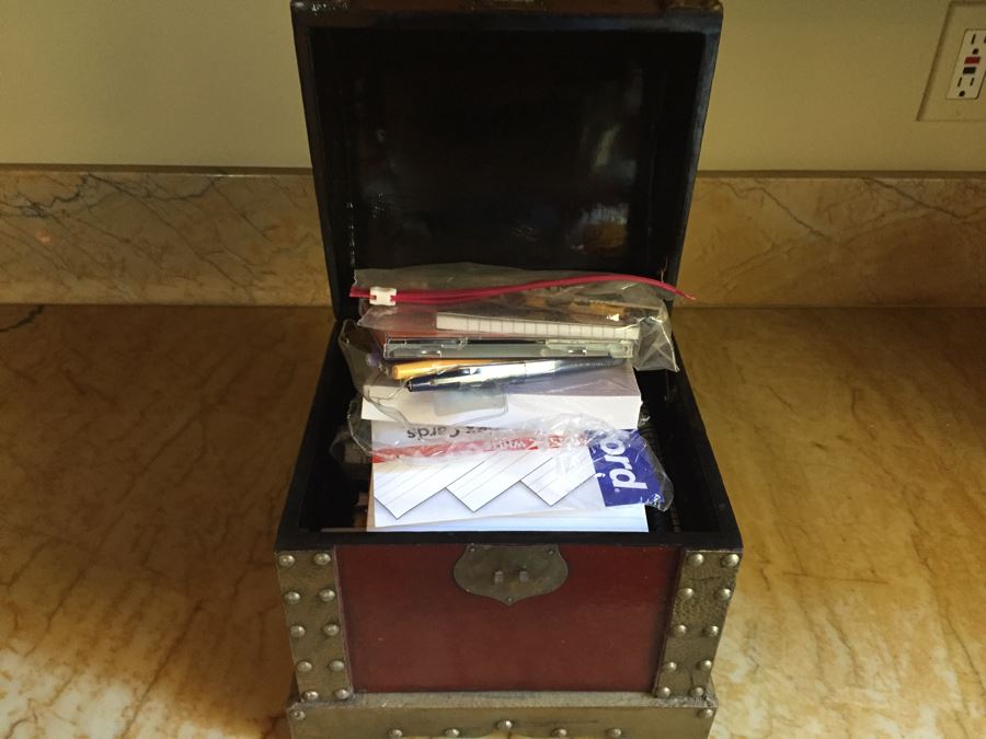 Decorative Treasure Box With Painted Bunnies Filled With Notecards And Notepads [Photo 6]