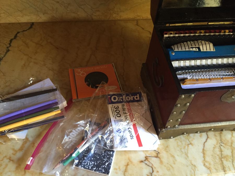 Decorative Treasure Box With Painted Bunnies Filled With Notecards And Notepads [Photo 9]