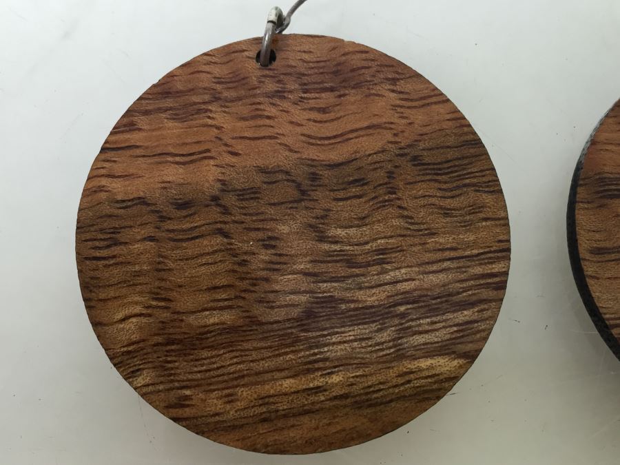 Wooden Mother Of Pearl Inlay Earrings [Photo 6]