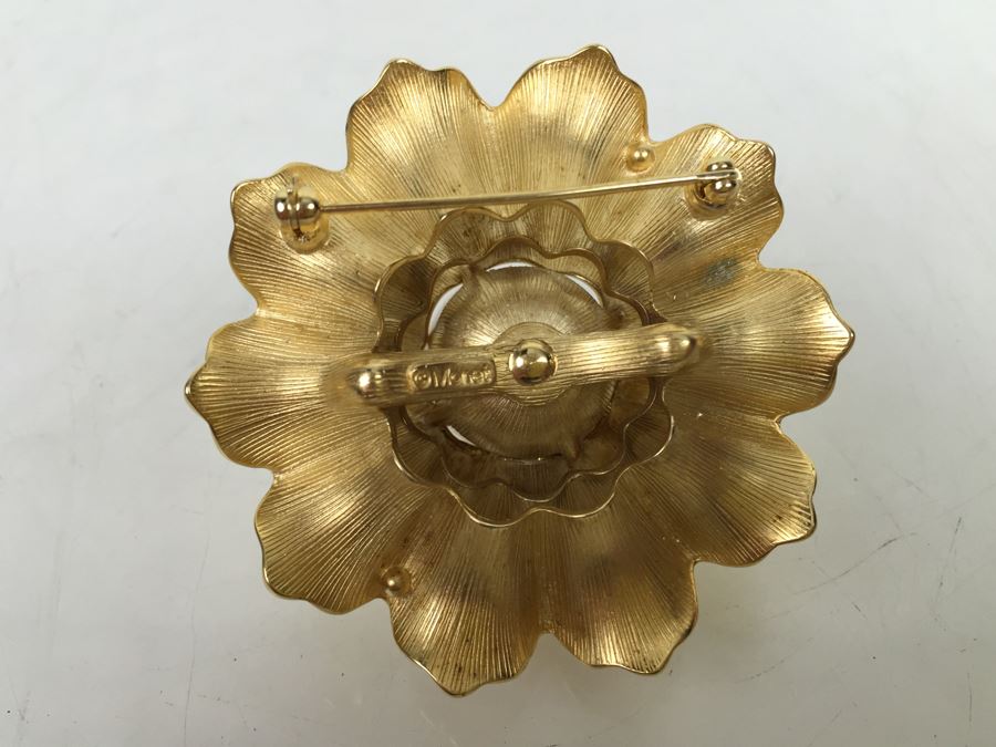 Vintage monet sales flower brooch