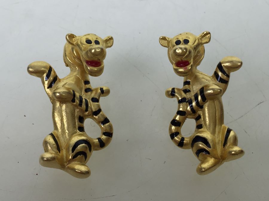 Gold Tone Disney Tigger Earrings