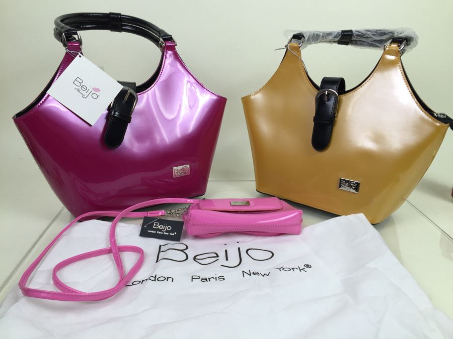 Lot Of 3 New Beijo Designer Handbags With Dust Covers And Original Tags