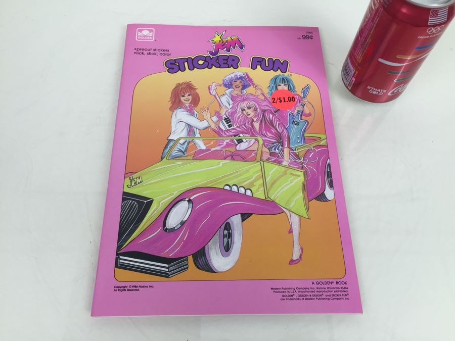 Jem Sticker Fun Golden Book Vintage 1986 Hasbro New