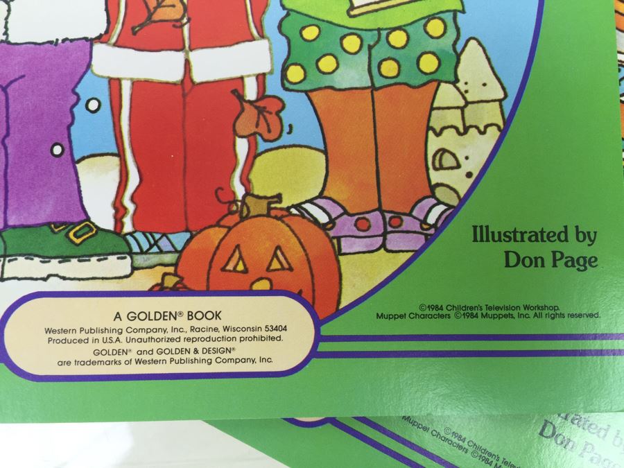 (9) SESAME STREET Paper Doll Books Golden Book Featuring Jim Henson's Sesame Street Muppets 'Seasons' And 'Follow That Bird The Movie' Vintage 1984 New [Photo 8]